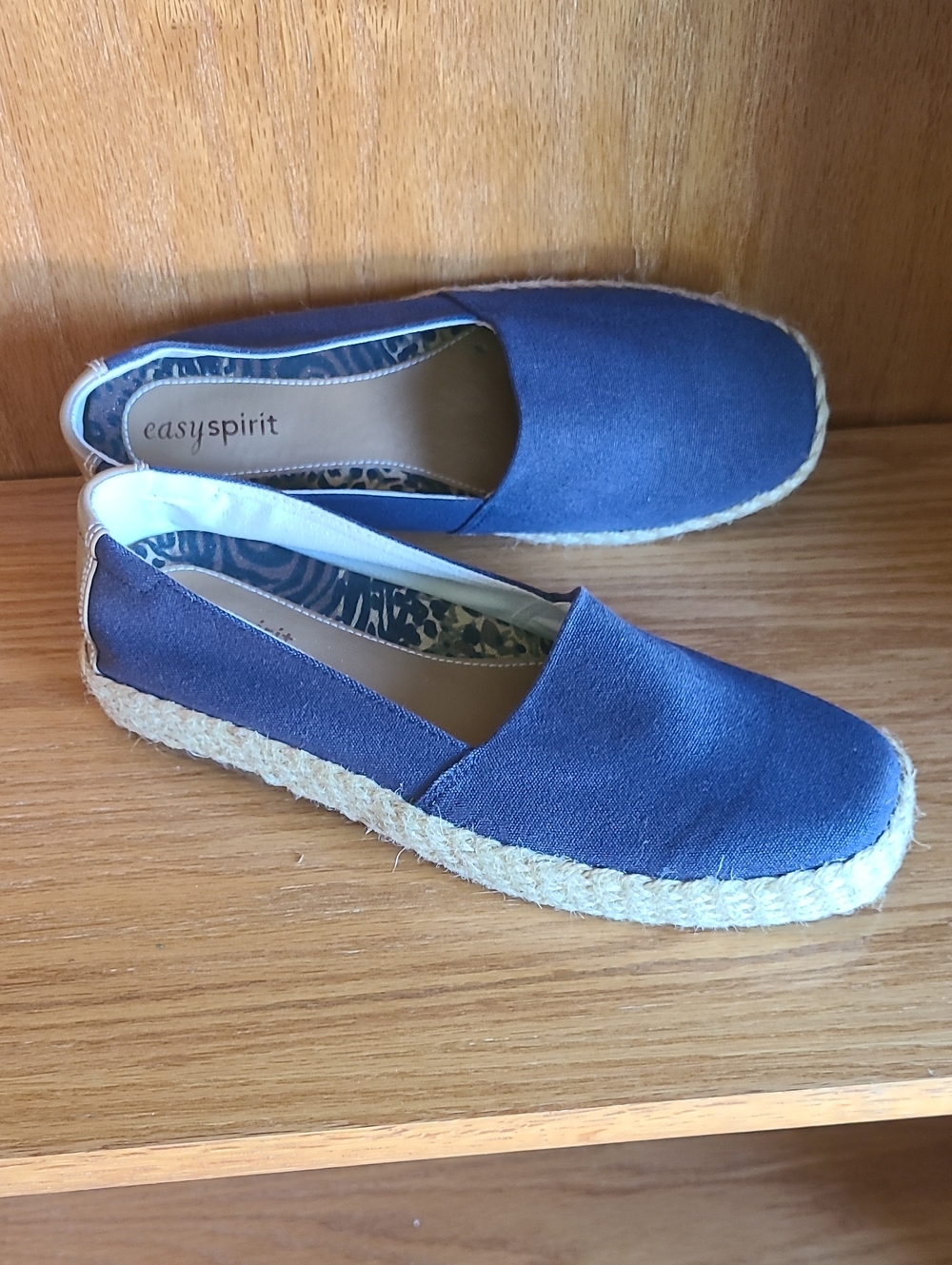 Easy Spirit Navy Espadrille Slip-On with Jute Sole